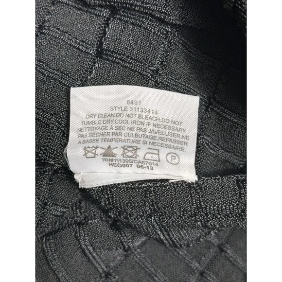 Tory Burch Thea Ribbed Knit Dress Womens Size M Black Long Sleeve Square Neck - Picture 5 of 7